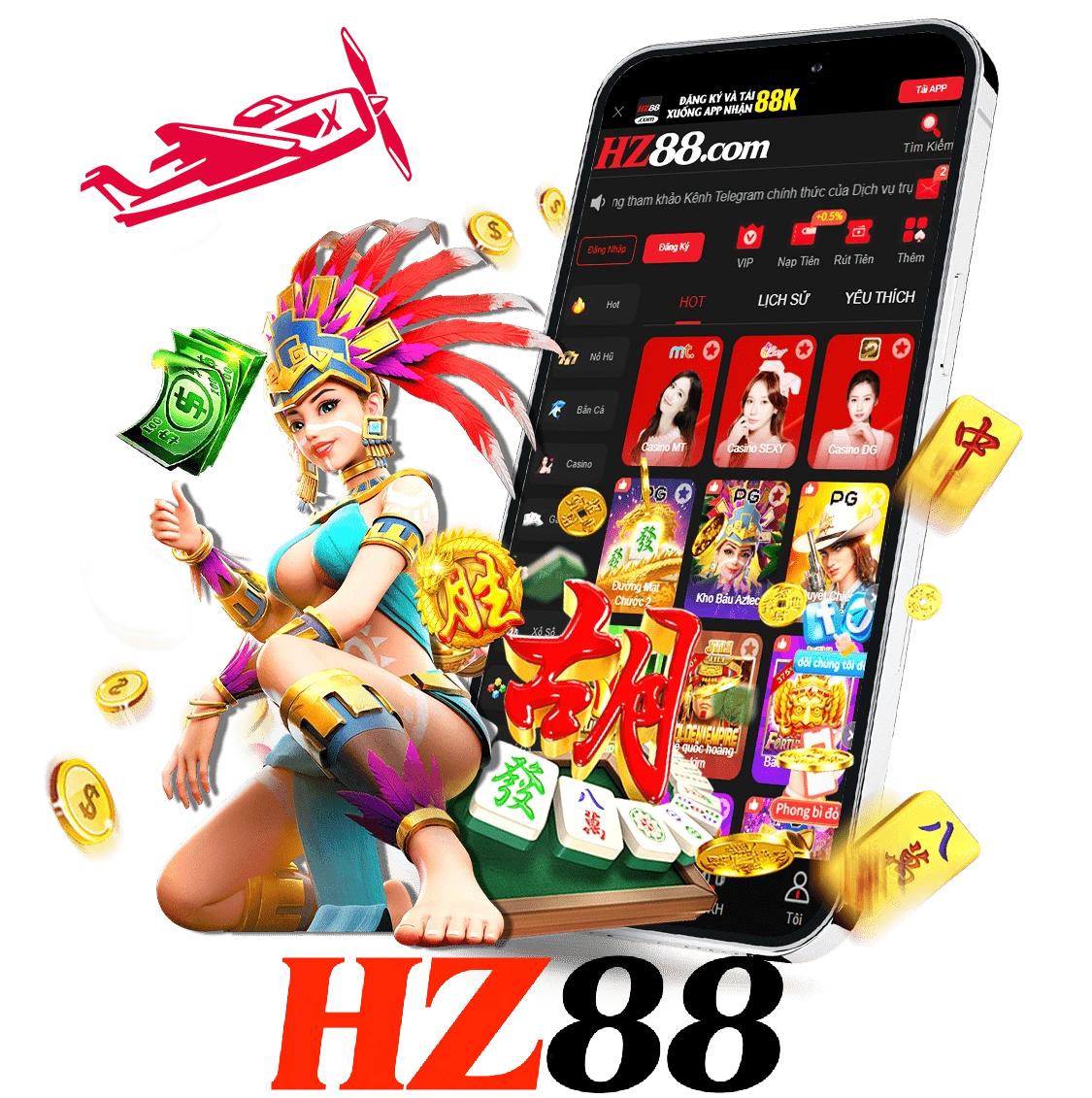 Ứng dụng Hz88, thông báo Casino, Thể thao và chuyên mục trên di động
